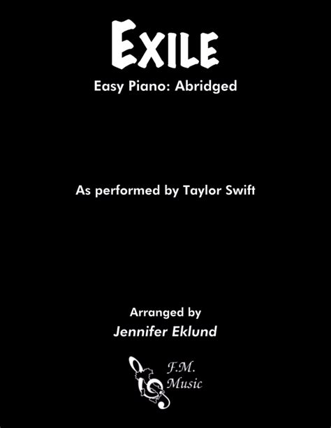 Exile Easy Piano By Taylor Swift Fm Sheet Music Pop