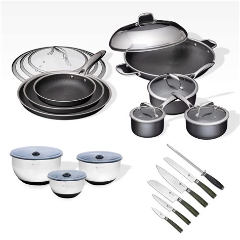 Buy HexClad 23 Piece Hybrid Stainless Steel Cookware Set - 6 Piece Fry