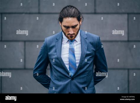 Portrait Of Serious Businessman Standing Outdoors Stock Photo Alamy