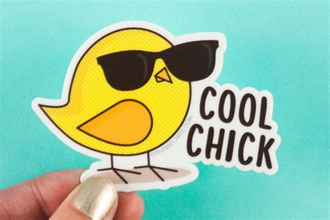Funny Vinyl Sticker Cool Chick T For Friend