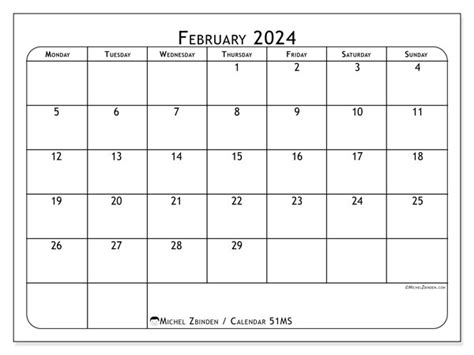 Calendar February 2024 51ms Michel Zbinden Ca