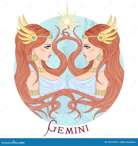 Illustration Of Gemini Zodiac Sign As A Beautiful Girl Hot Sex Picture