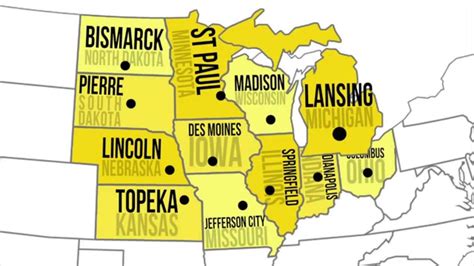Midwestern Capitals And States Doovi