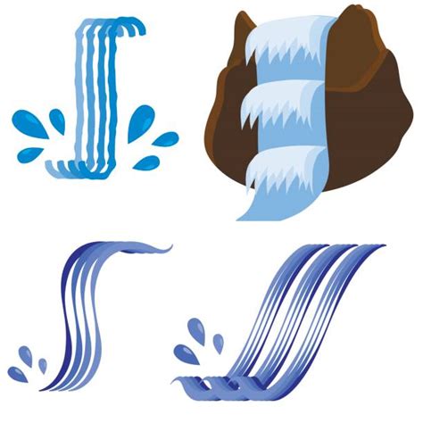 Waterfalls Logo Set Illustrations Royalty Free Vector Graphics And Clip
