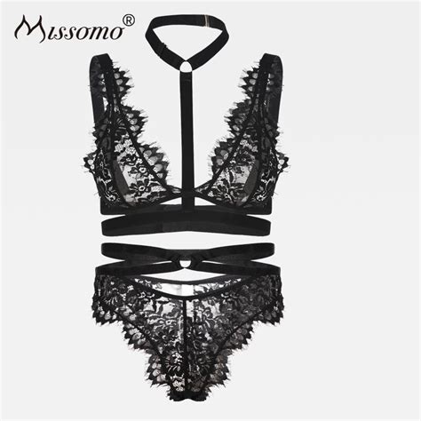 missomo halter bra panty set wire free seamless bralettes brief set lady cross straps underwears