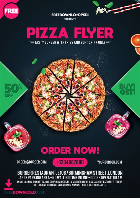 Pizza Flyer Free Template Psd Psdflyer