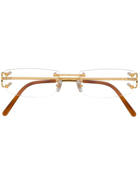 cartier eyewear rectangular frame glasses farfetch