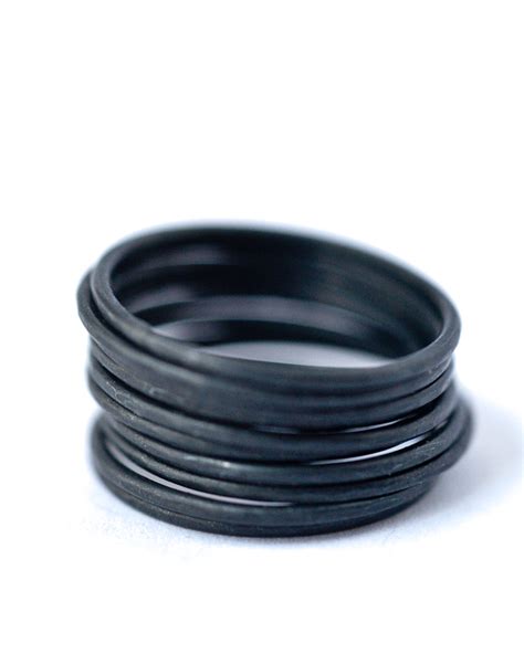 Skinny Rings Oxidized Silver Stackable Rings By Lovegem Studio