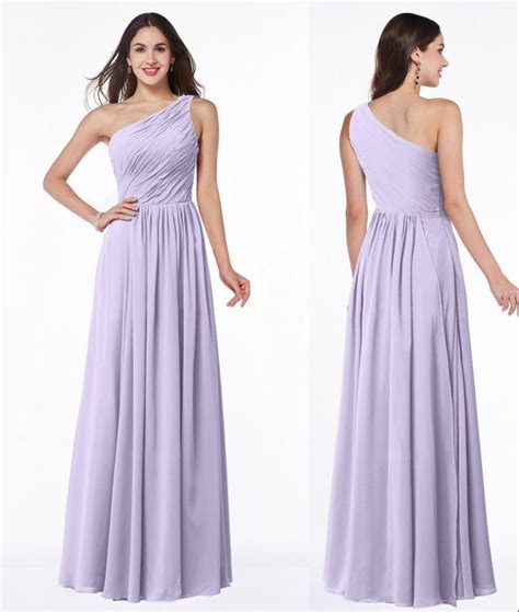 Lilac Beach Bridesmaid Dresses Long One Shoulder Bridemaid Dress