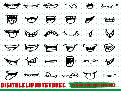 Mouth Clipart Svg Mouth Svg Cartoon Mouth Svg Smile Mouth Etsy