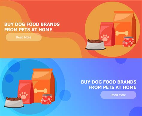 Two Banners For Animal Feed Food For Cats And Dogs Bowl Packaging