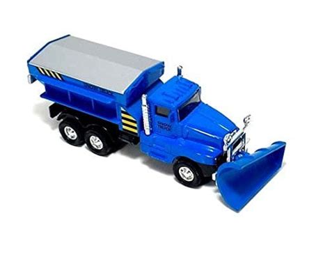 6 Snow Plow Salt Truck Diecast Metal Model Toy With Swivel Pull Action