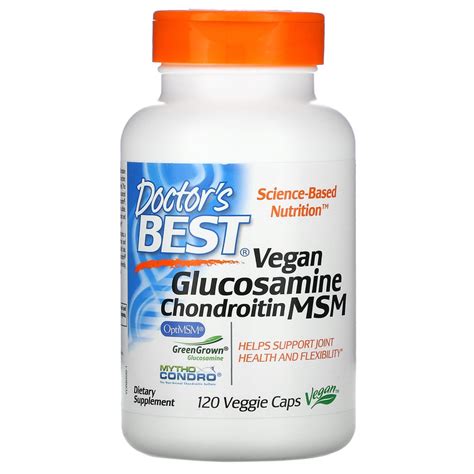 Doctors Best Vegan Glucosamine Chondroitin Msm 120 Veggie Caps