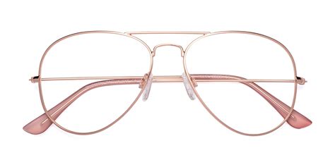 Rose Gold Grandpa Thin Aviator Eyeglasses Yesterday