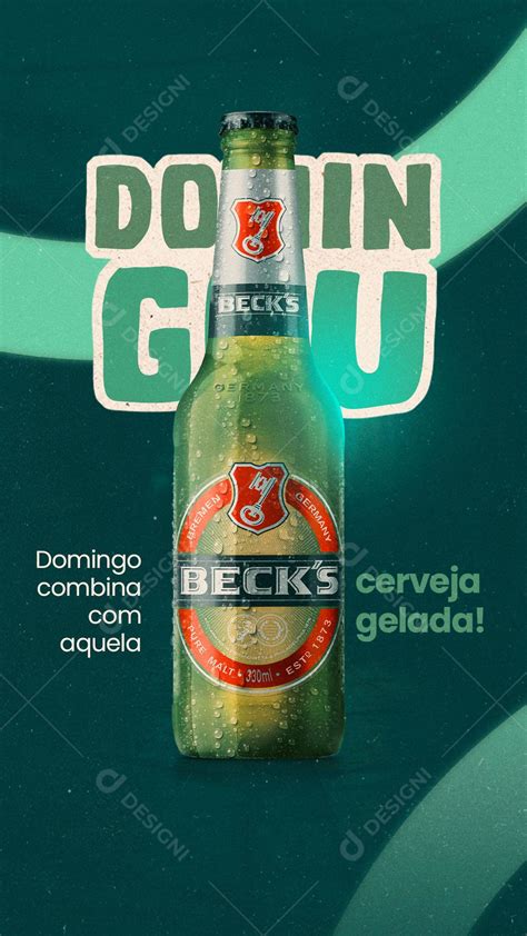 Post Bebidas Cerveja Domingou com Becks Social Media PSD Editável download Designi