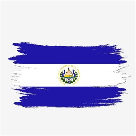 Pincel De El Salvador Bandera Transparente Acuarela Pintada Png El Salvador Bandera De El