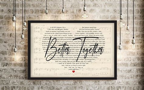 Luke Combs Better Together Poster Song Lyrics Art Print Etsy