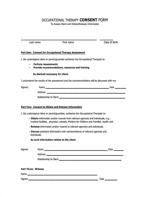 Free Therapy Consent Forms In Pdf Printable Consent Form