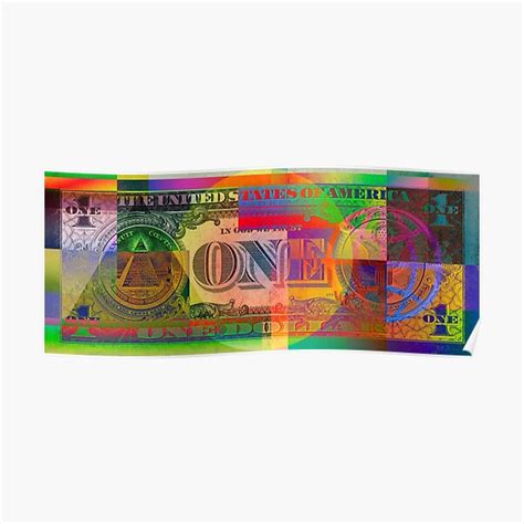 Pop Art Colorized One U S Dollar Bill Reverse Poster For Sale By