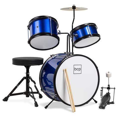 Best Choice Products 3 Piece Kids Beginner Drum Musical Instrument Set
