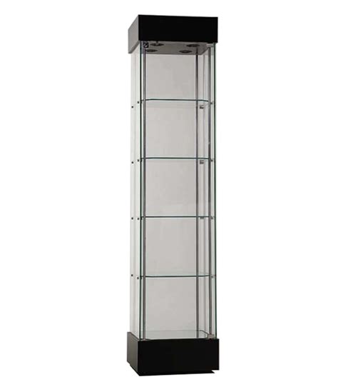 26'' h x 19.5'' w x 8.5'' d; Frameless Wooden Glass Display Cabinet (457mm) // Experts ...