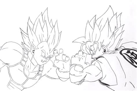 Ssj Goku Vs Ssj Vegeta Coloring Pages Coloring And Drawing 57420 The