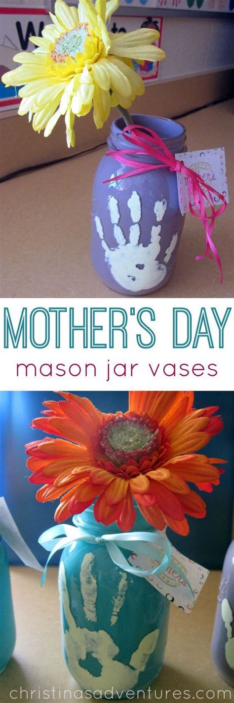 Mason Jar Vases Mothers Day And Mothers Day Crafts On