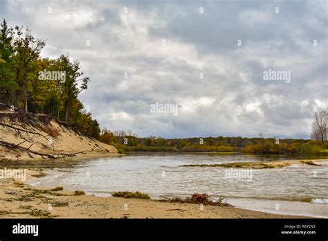 The mouth of the Pinnebog River. Located at Port Crescent State Park