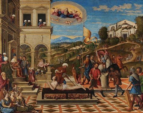 Martyrdom Of St Lawrence Painting By Girolamo Da Santacroce Fine Art