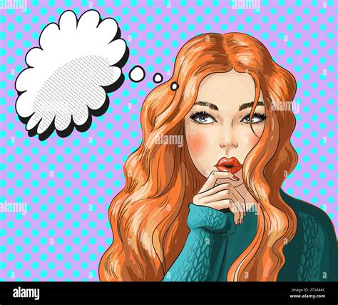 Vector Pop Art Illustration Of Thinking Woman Stock Vector Image And Art