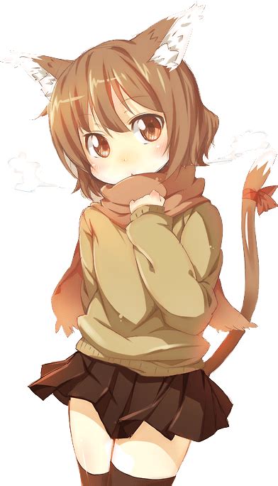 Cat Girl Brown Outfit Anime Cat Girl Transparent Clipart Large Size
