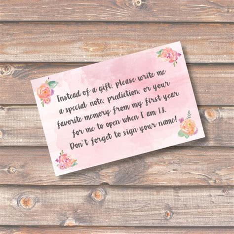 Pink Floral Time Capsule Card First Birthday Time Capsule 1st Etsy