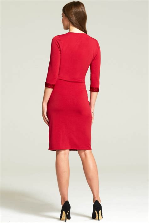 buy hotsquash red lace detail jersey wrap dress from next ireland