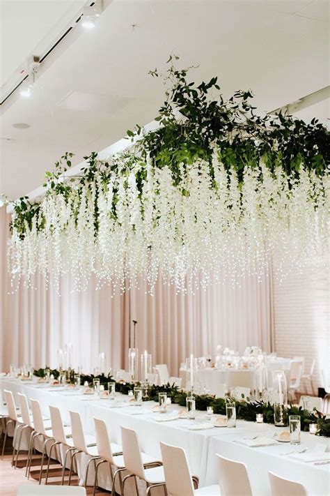 Most Magical Hanging Floral Installation With Fairy Lights Hanging