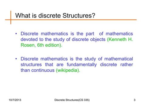 Discrete Structures Lecture 1 Ppt