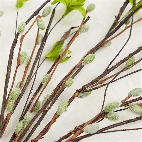 artificial pussy willow twig spray fall florals floral supplies craft supplies factory