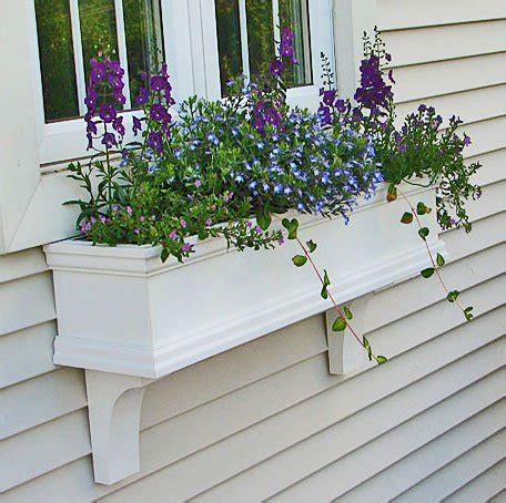 4 pack flower window box plastic rectangular window planters with 20 plant labels and trays vegetables growing container garden flower plant pot for balcony, windowsill, patio, garden 4.6 out of 5 stars 364. Amazon.com : FlowerWindowBoxes.com 24" Charleston PVC Self ...