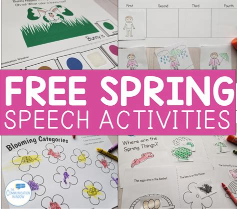 Free Spring Speech Therapy Activities Communication Window