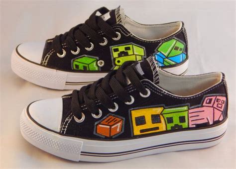 Custom Hand Painted Converse Minecraft Steve And The Gang Minecraft