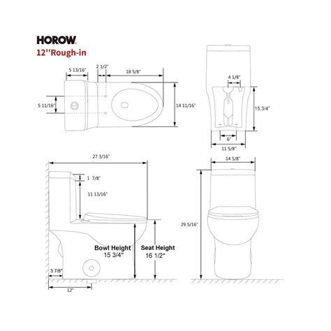 Buy Horow Hr Lt0037w Elongated One Piece Toilet For Bathroom Powerful