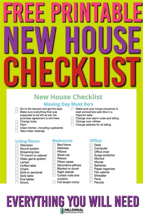 New House Checklist Essential Things You Need For Your New House New