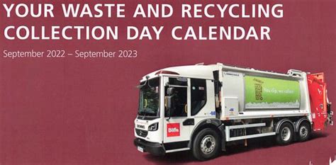 Bin Collection Day Calendar September 2022 September 2023 Arrived