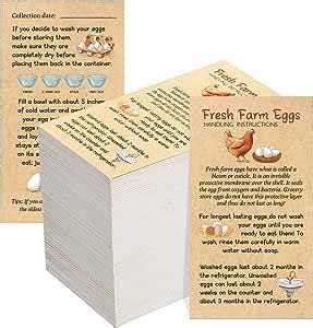 Amazon Com 200 Pcs Fresh Farm Eggs Handling Instructions 2 X 3 5