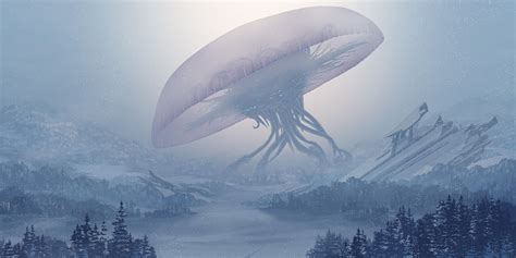 Cosmic Horror Winter Forest Snow Alien Invasion 5k Wallpaper