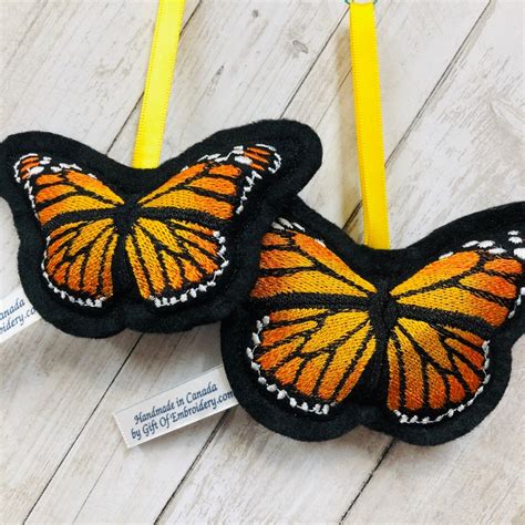 Monarch Butterfly Ornament Stuffed Felt Decoration T Etsy