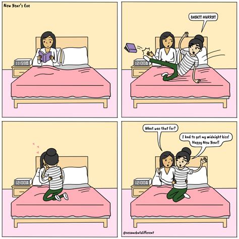 Cute Comics About Lesbian Couple Happy New Year 2021 Lgbtq Sesame But Different