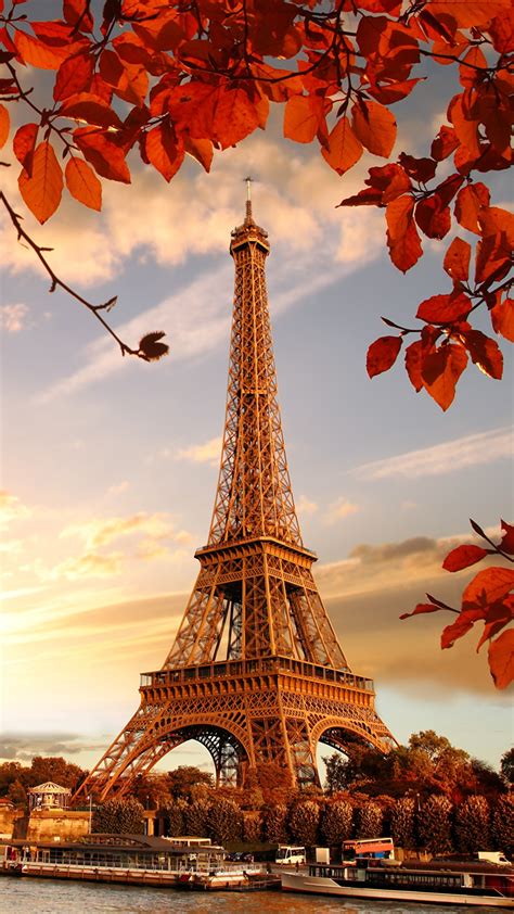 Fondos De Pantalla 1080x1920 Francia Otoño Torre Eiffel París Follaje