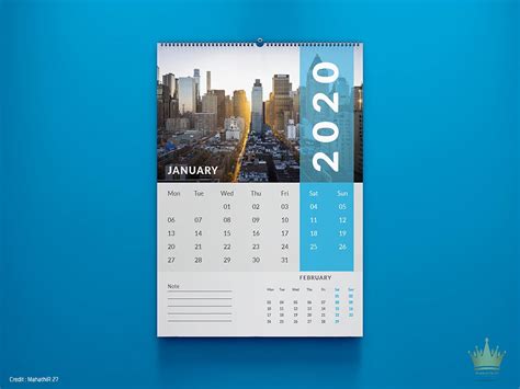 Contoh Desain Kalender Dinding Lima Warna Offset Printing