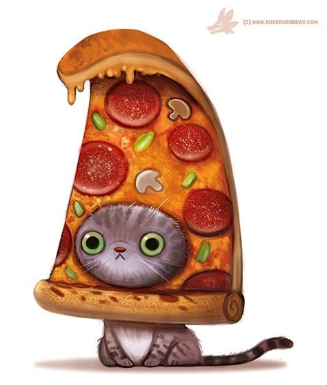 Pin By ميار بتاوي On Amazing Art Pizza Cat Cute Animal Drawings