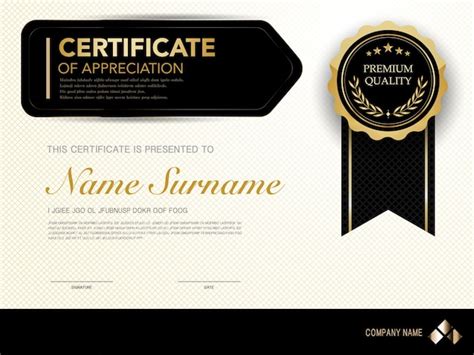 Premium Vector Diploma Certificate Template Black And Gold Color With